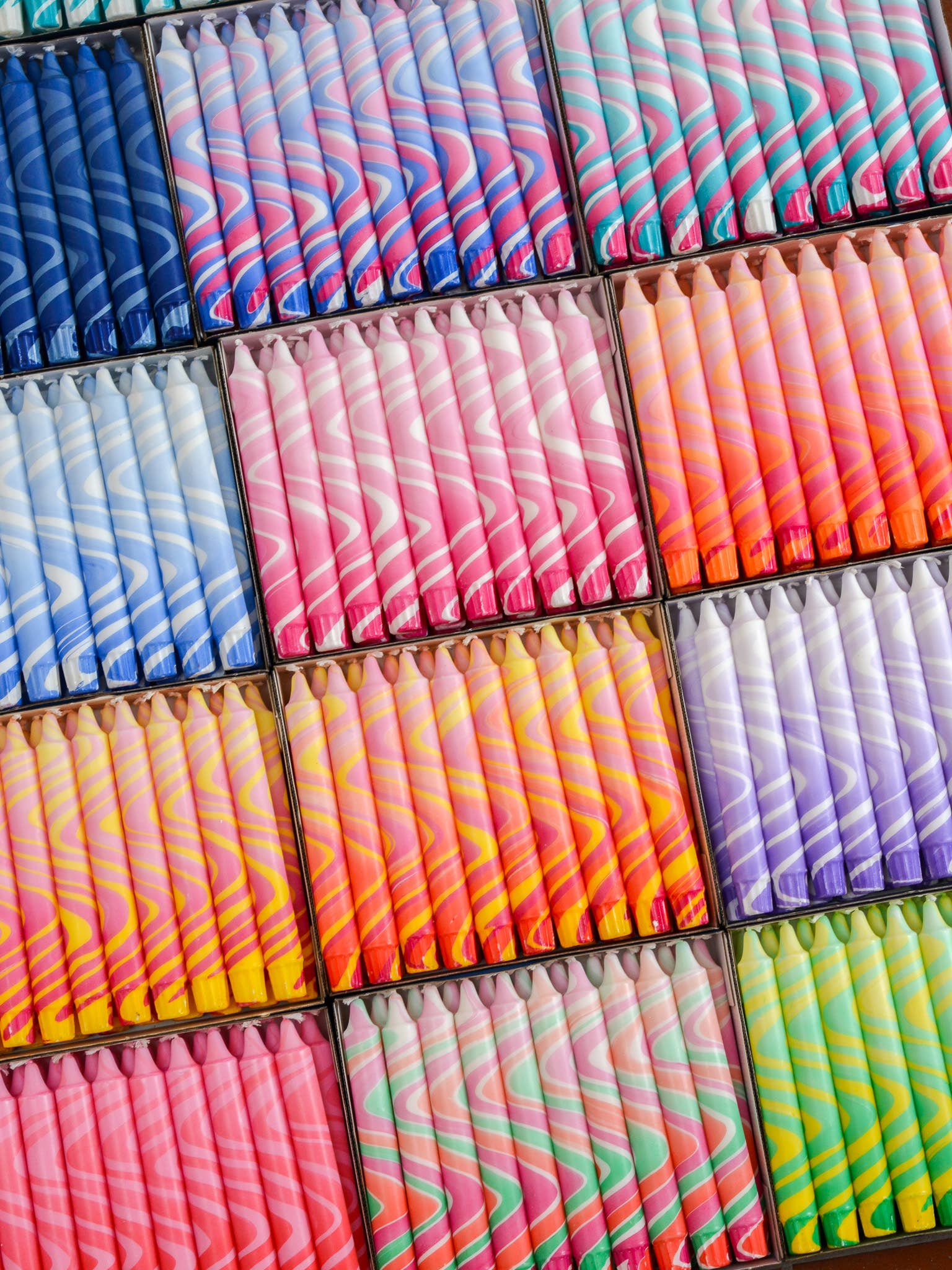 Nordtrice - Wholesale Tapered Candle/Candlestick - Summer Marble Candles - Pink4