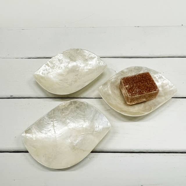 ByBazz - Wholesale Decorative Plate/Dish/Bowl - Schaaltje Schelp Capiz S Wit5