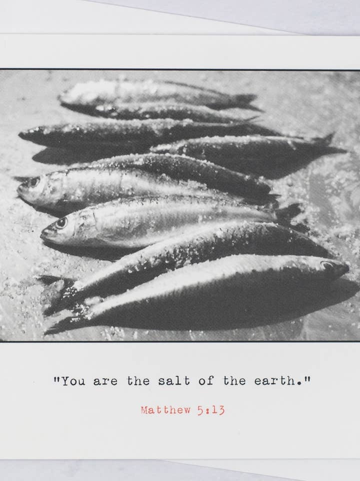 Sel de la terre Carte de vœux chrétienne Bible Matthieu 5 pour la vente par Fieldnote