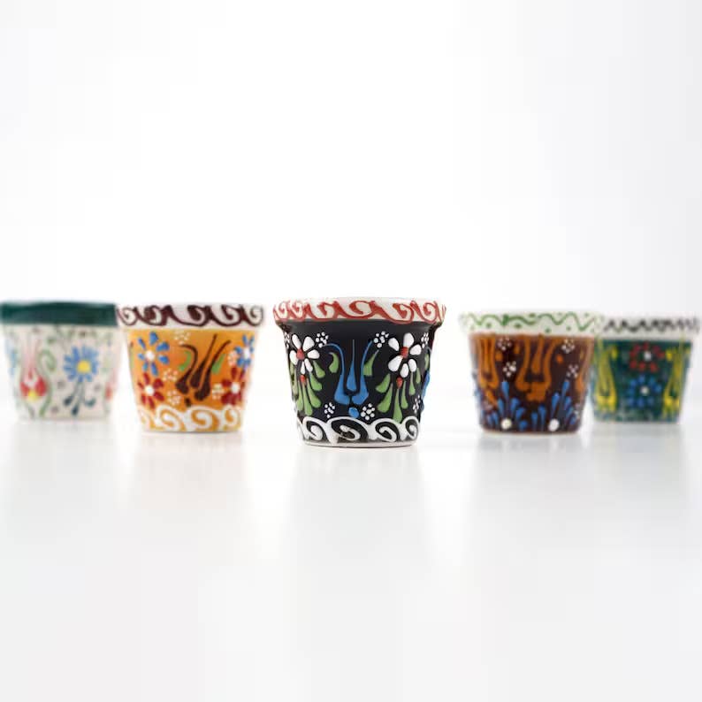 Mediterranean Collection – wholesale Plant pot – Turkish Ceramic Succulent Pots - 30 Pcs Assorted1