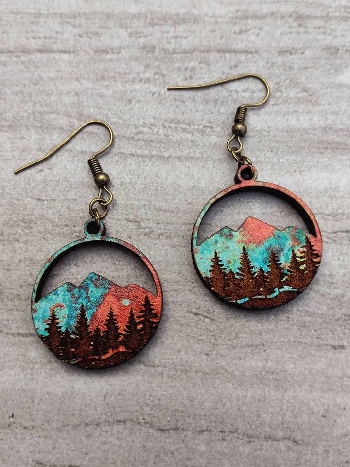 Copper Mountain Forest Earrings for wholesale by Mabel's Way