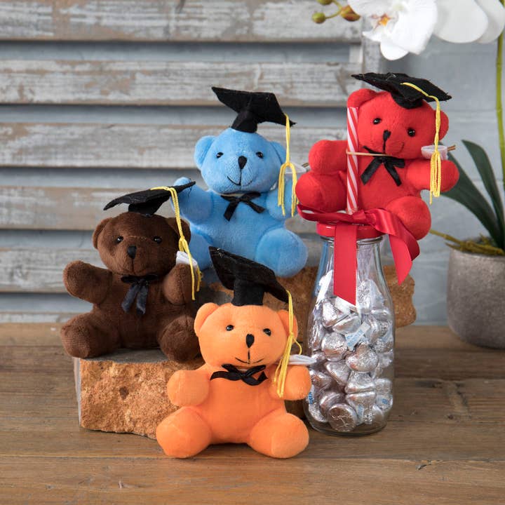Willow Group - Wholesale Stuffed/Plush Toy - Kids & Baby - Graduation Hat Plush Bear 4.5in Asmt/4 colors1