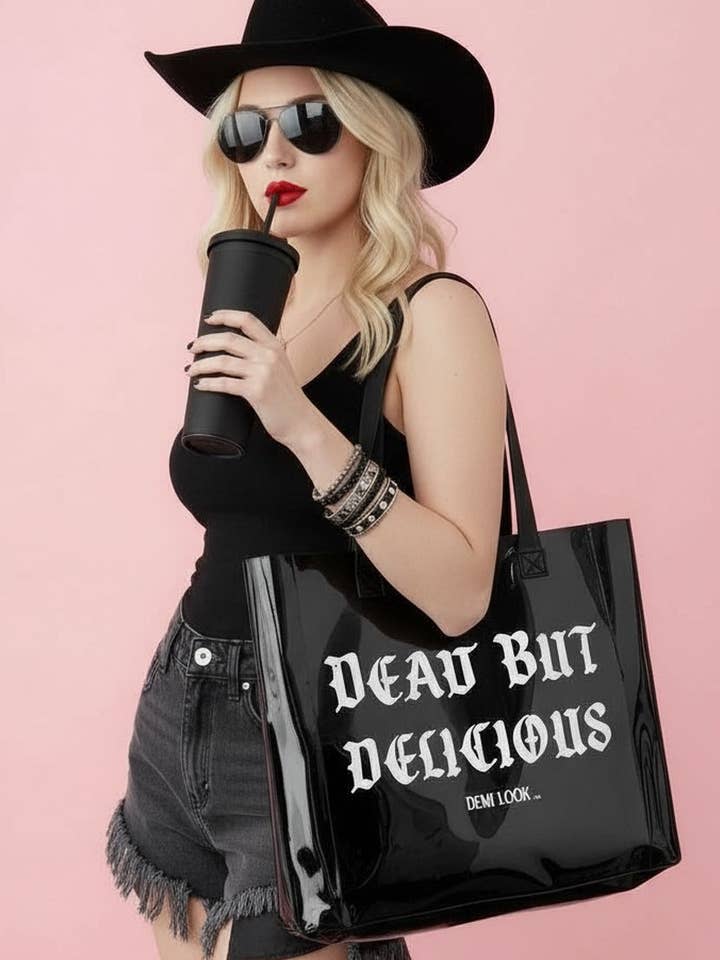 Dead but Delicious Oversized Jelly Tote Bag for wholesale by Demi Loon