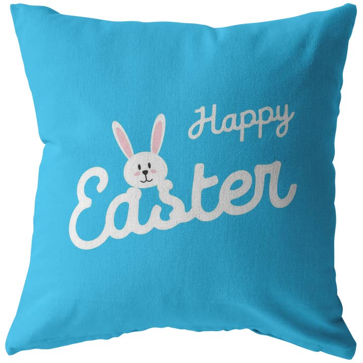 Oreiller de Pâques mignon oreilles de lapin bleu pour décoration de salon de printemps pour la vente par Caliberry Home Goods