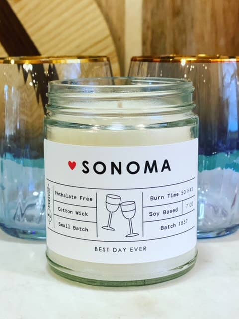 Sonoma, CA Candle for wholesale by Rambling Caravan
