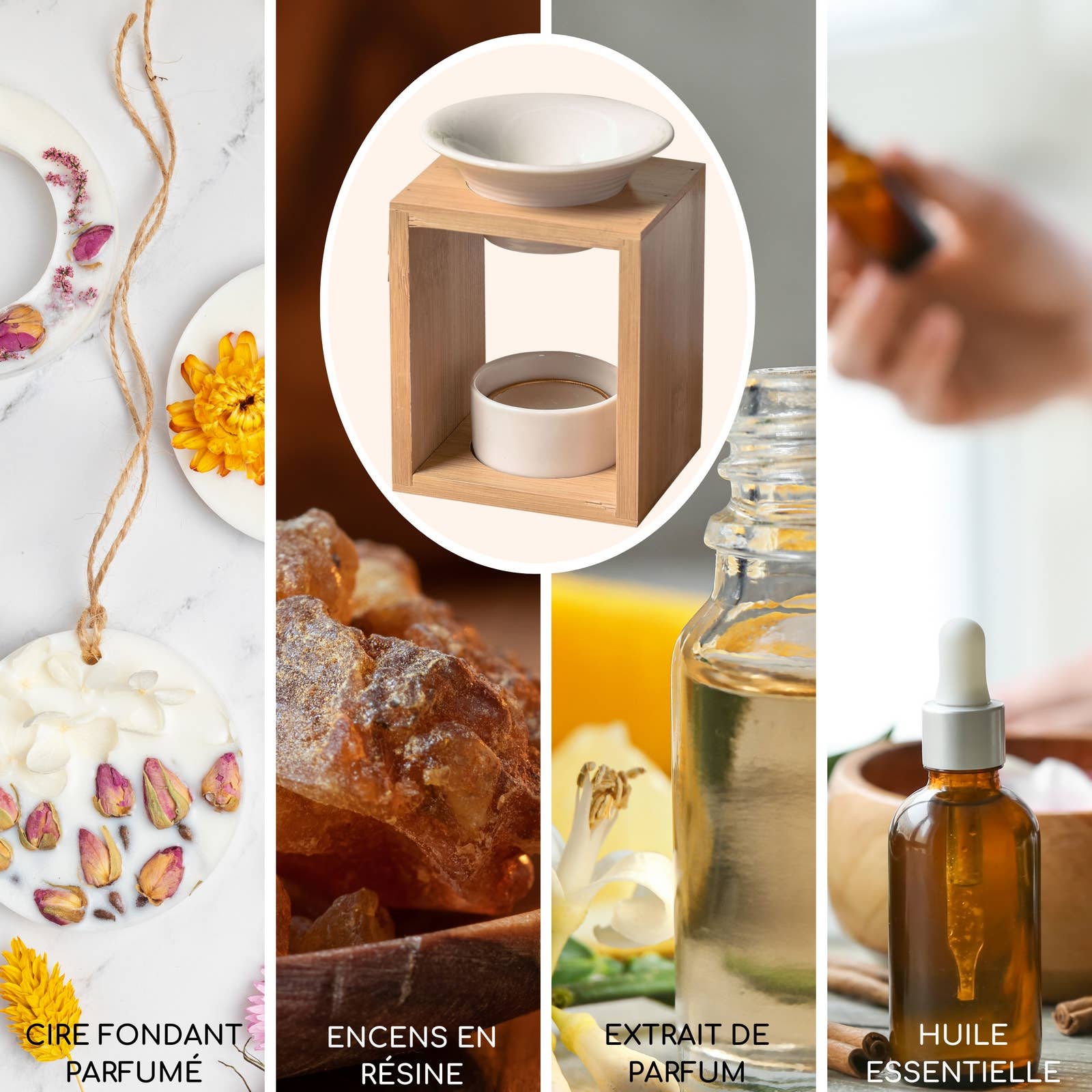 Zen'Arôme - Vendita all'ingrosso Scaldaolio - Bruciatore di profumo Arina in bambù e ceramica per cera profumata2