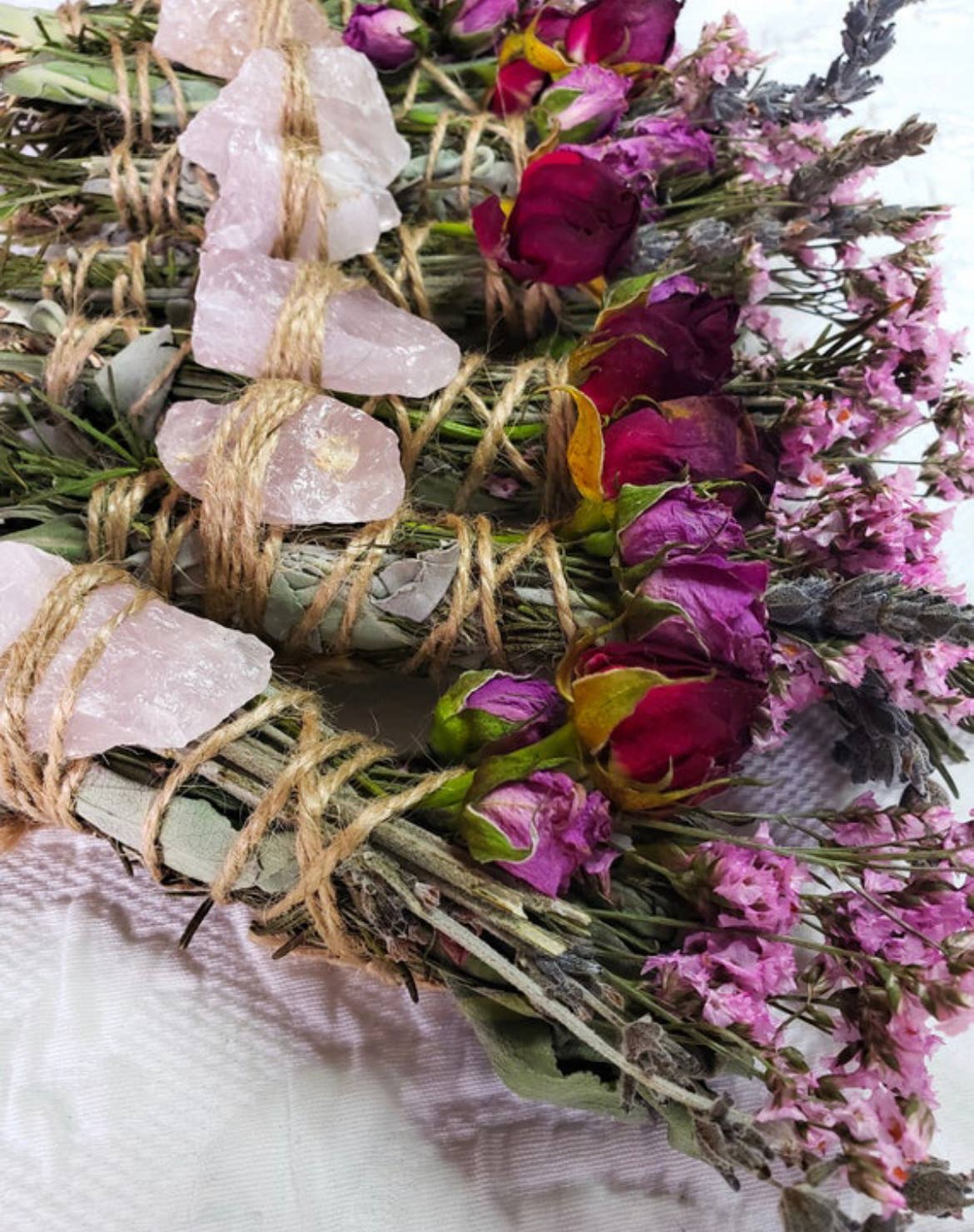 CharlieHaze - Wholesale Sage Bundle - Rose Quartz, Rosemary, Sage, and Lavender Smudge Stick13
