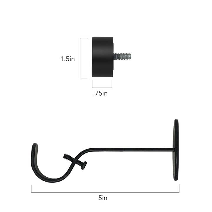 Threadmade Home - Wholesale Curtain Rod - Serena 1" Window Drapery Single Curtain Rod with Contemporary Cap Finial12