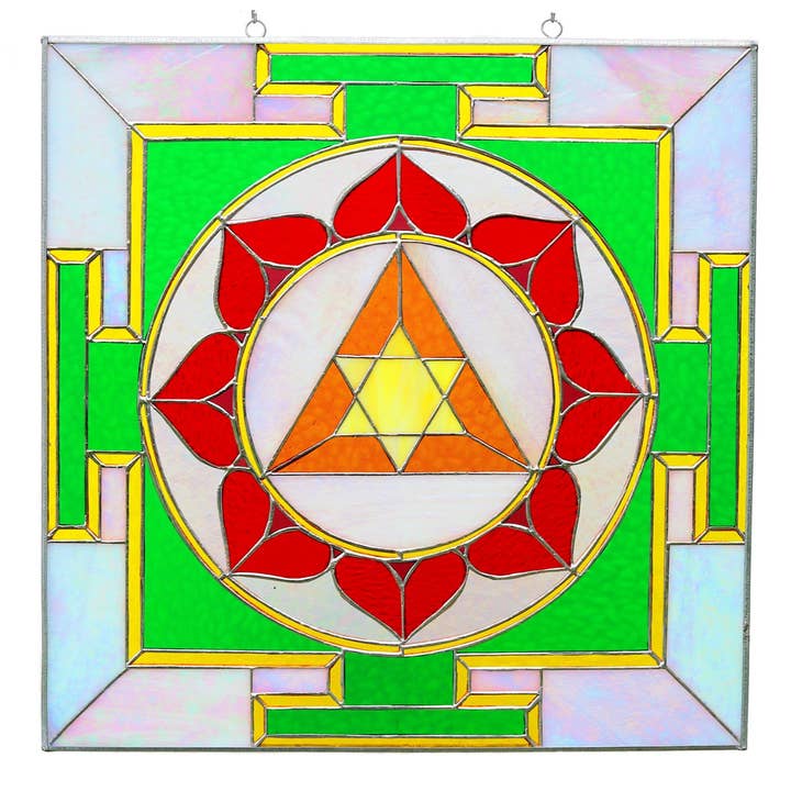 Ganesh Yantra Stained Glass Suncatcher 18" x 18" – Decor for wholesale by DGE Distribution