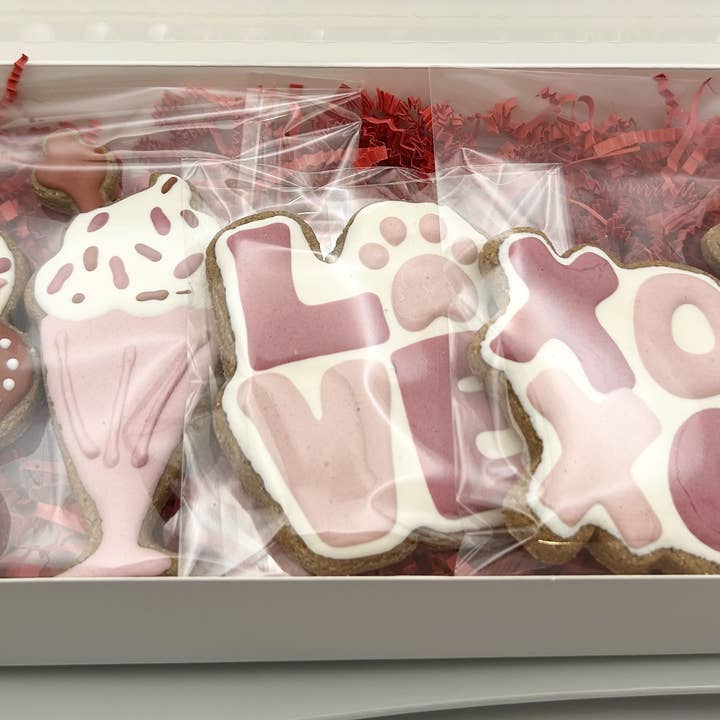 Valentine Gluten Free Dog Treat Box (Large) for wholesale by The Posh Pup Bakery