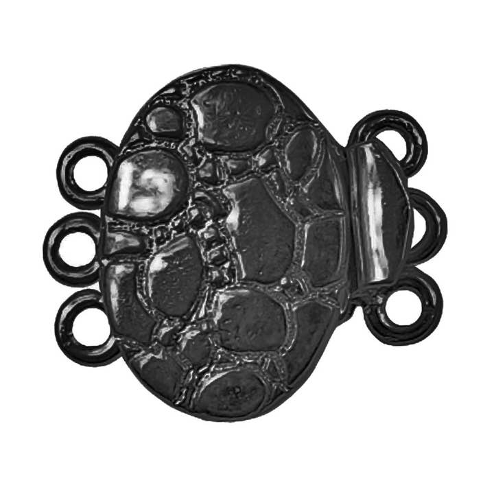 CR-389 - Chiusura multifilo in rodio nero con 3 fori per la vendita all'ingrosso da parte di Bali Designs