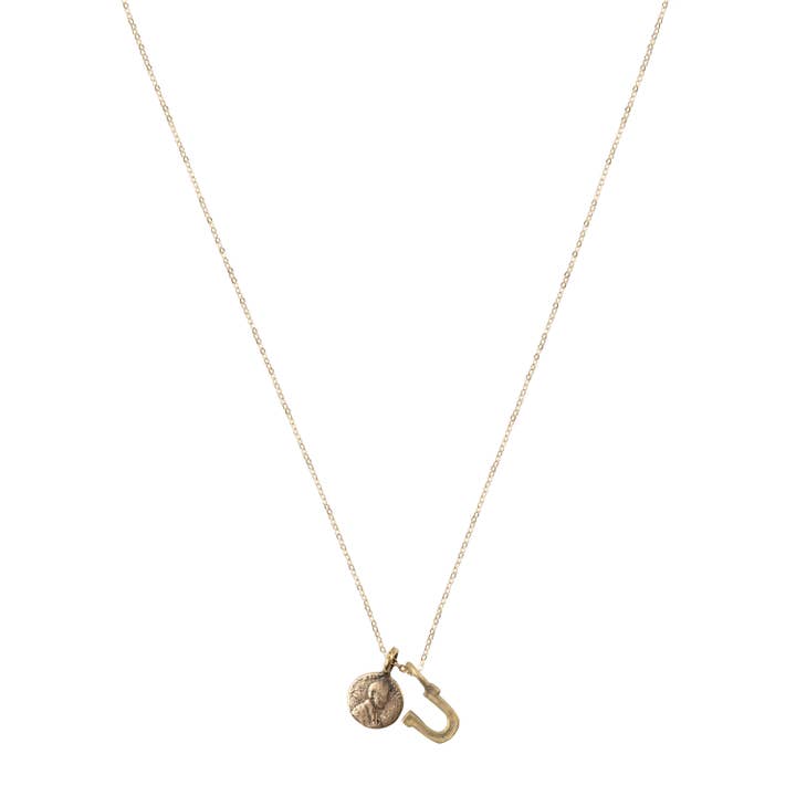 Studio Penny Lane - Wholesale Pendant/Charm Necklace - Lucky Penny Petite Penny Necklace with Horseshoe Charm
