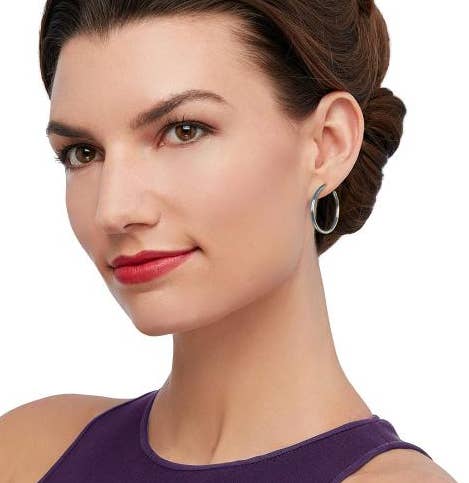 Donatello gian - Vendita all'ingrosso Orecchini a cerchio - Orecchini a Cerchio con lucchetto francese in argento Sterling da 18 mm2