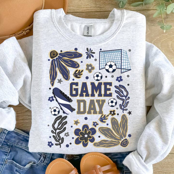 NVC Ecommerce LLC - Wholesale Graphic Sweatshirt - Women's - Glitter Soccer T-Shirt, Game Day, Soccer Coquette Sweater6