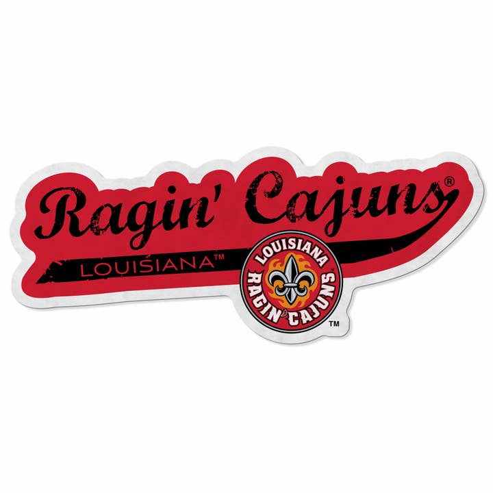Fanion découpé en forme usée des Ragin' Cajuns de la Louisiane pour la vente par Rico Industries