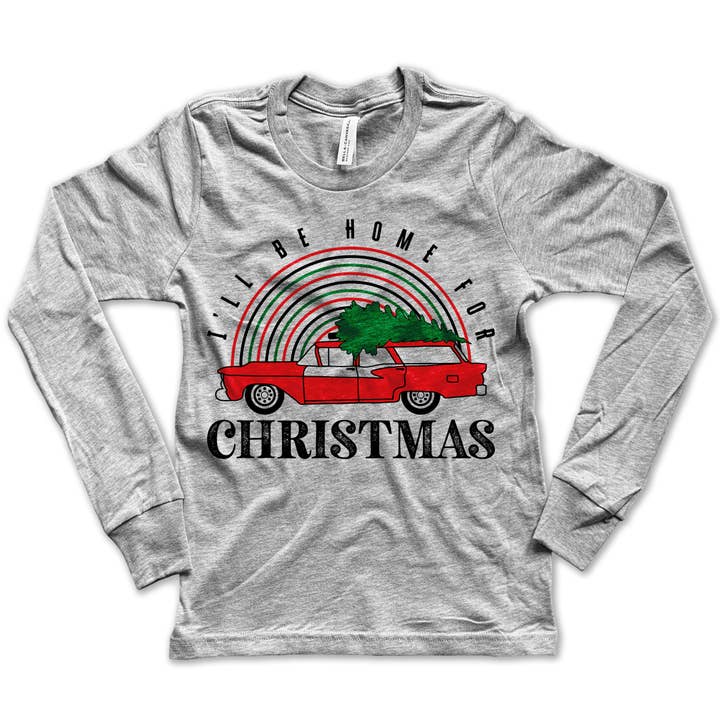 Home For Christmas Camiseta de manga larga para venta al por mayor de Rivet Apparel Co.