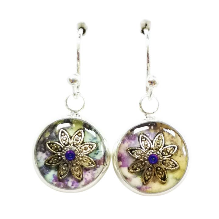 Short Drop Earrings, Sterling Silver - Glee for wholesale by Nimanoma