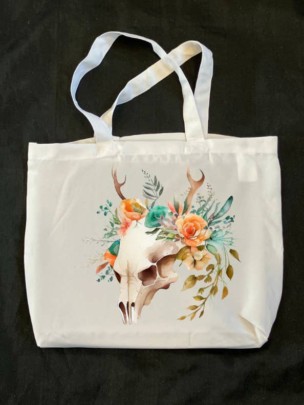 Borsa con Teschio di Cervo e Fiori per la vendita all'ingrosso da parte di thegloomycottage