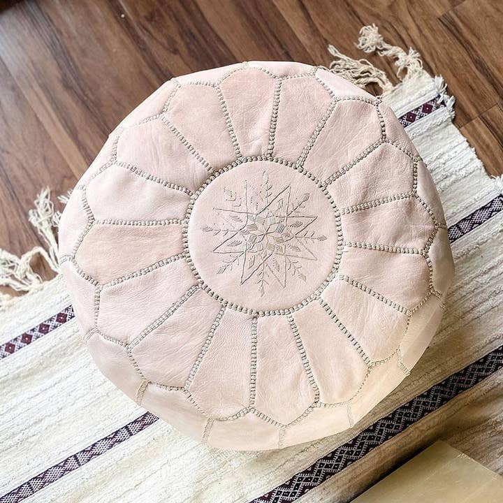 Unstuffed Moroccan Ottoman Pouf - Natural for wholesale by Mikwi
