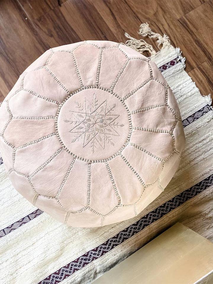 Unstuffed Moroccan Ottoman Pouf - Natural for wholesale by Mikwi