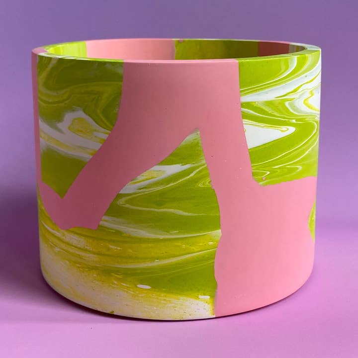 Pink & Green Large Plant Pot for wholesale by Proper Vacant