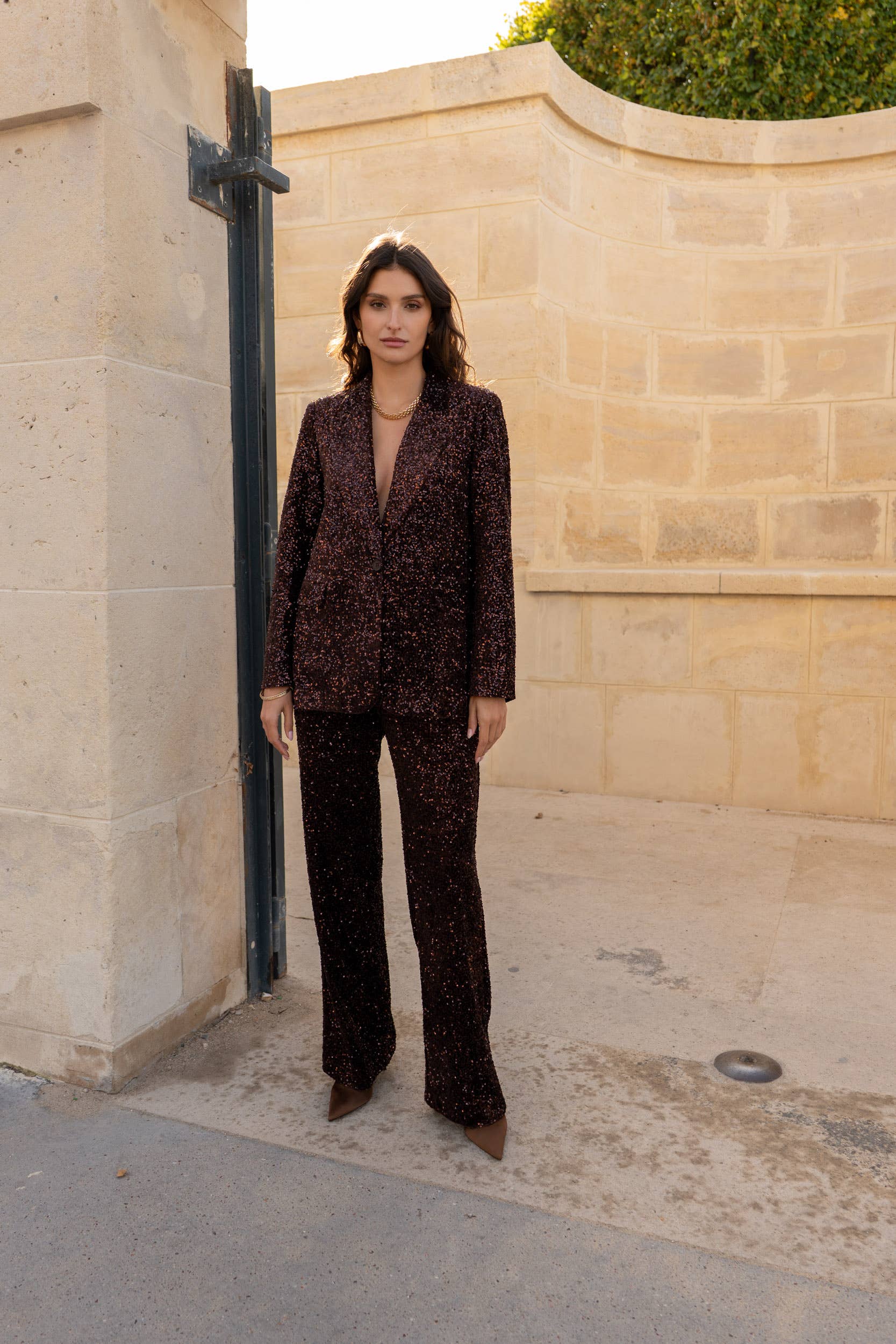 Attentif Paris - Wholesale Blazer - Women's - Straight-cut sequin blazer3