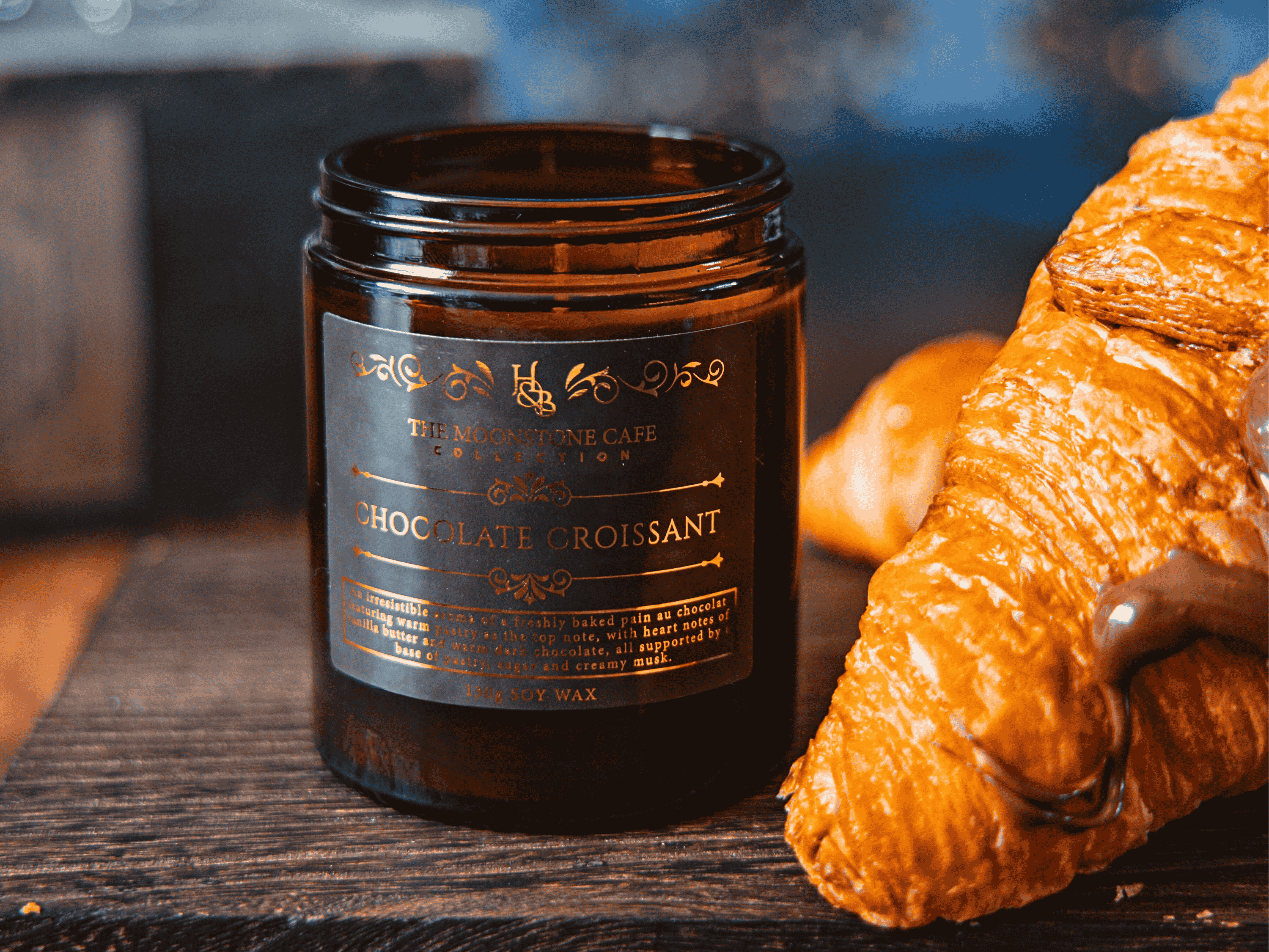 Hex & Boon – wholesale Jar/filled candle – Chocolate Croissant Scented Soy Candle 130g1