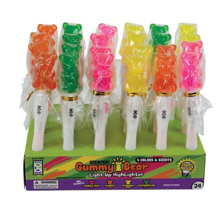 Geddes - Venta al por mayor Marcador fluorescente - Iluminador iluminado de oso gomoso perfumado 24/dsp