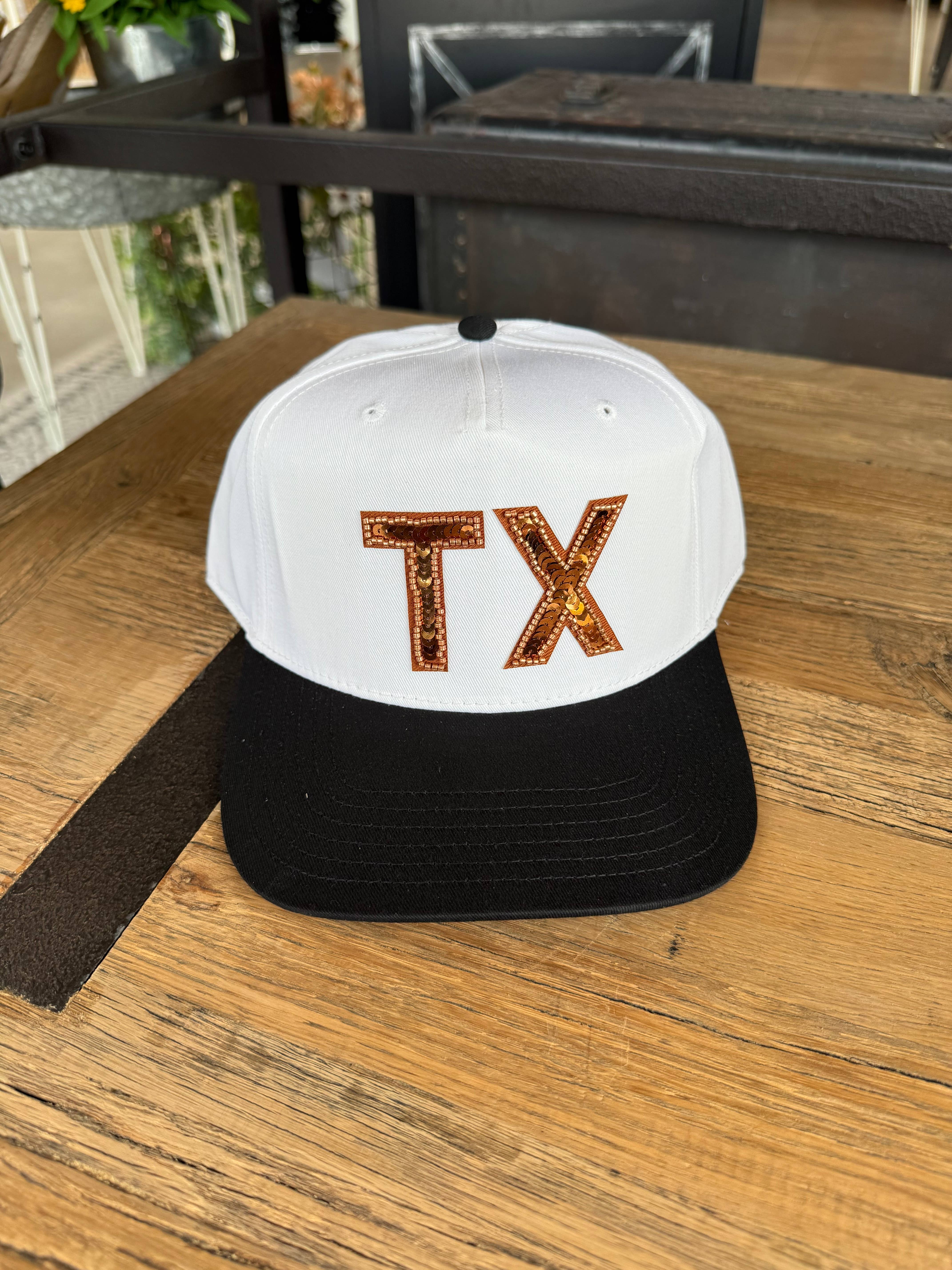 Hart & Lux - Wholesale Trucker Hat - Women's - Texas TX Burnt Orange Sequin Trucker Hat 0