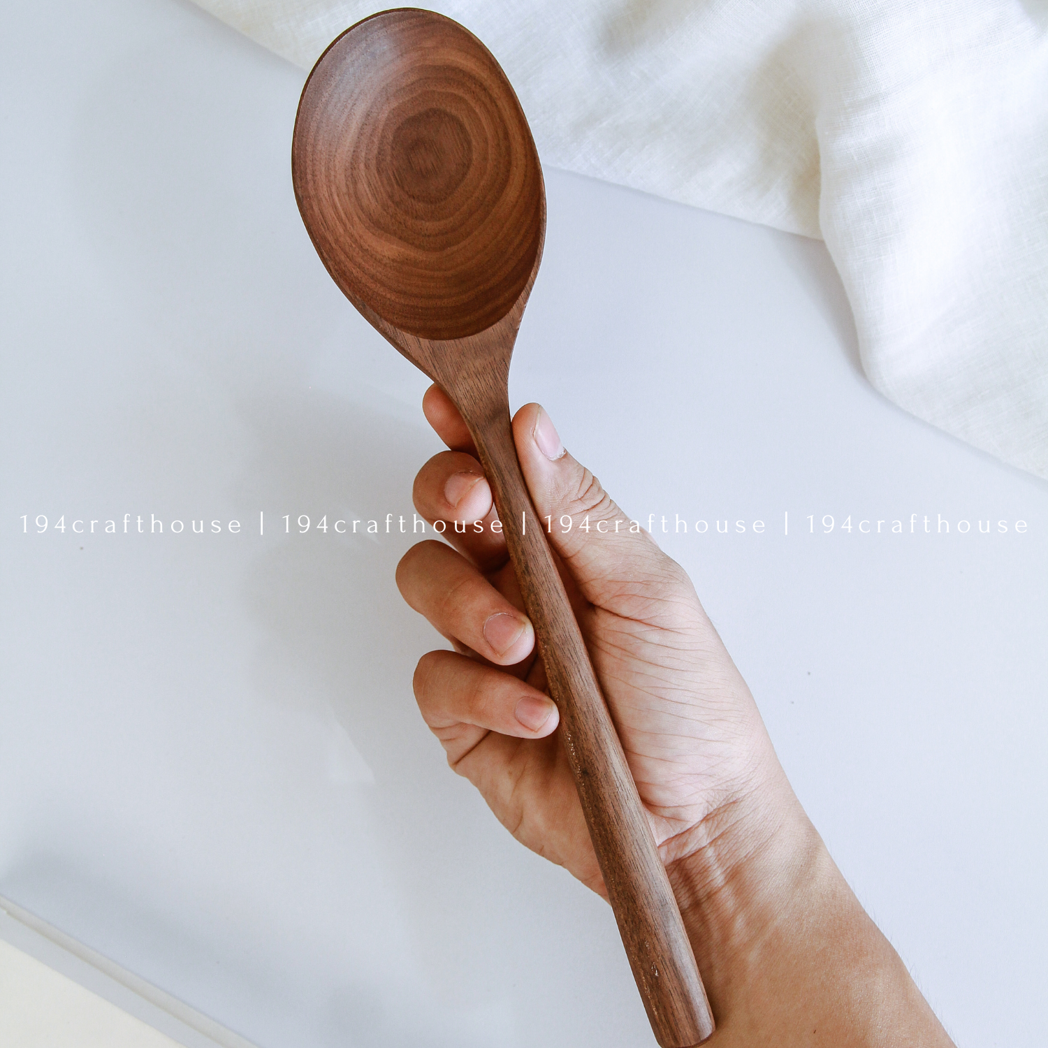 194 Craft House - Wholesale Serving Utensil - Large Walnut Wooden Spoon - Kitchen Serving Utensils2
