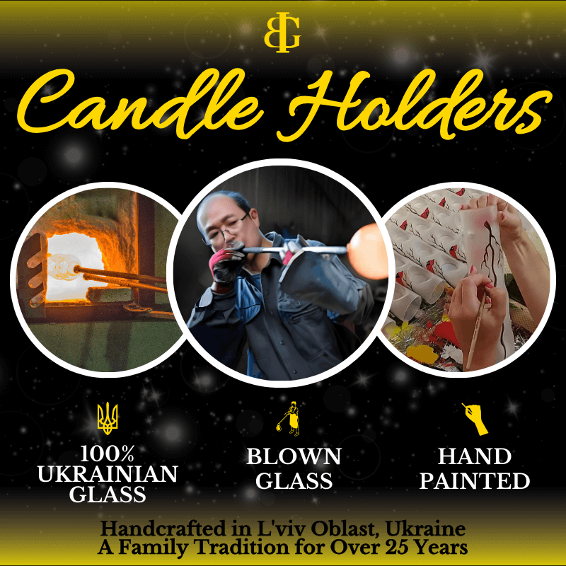 Glass by Iness - Wholesale Candle Holder - Small Frosted Glass Candle Holder, Hand Crafted in Ukraine, White Church Winter Wonderland, Wonderful Year Round9