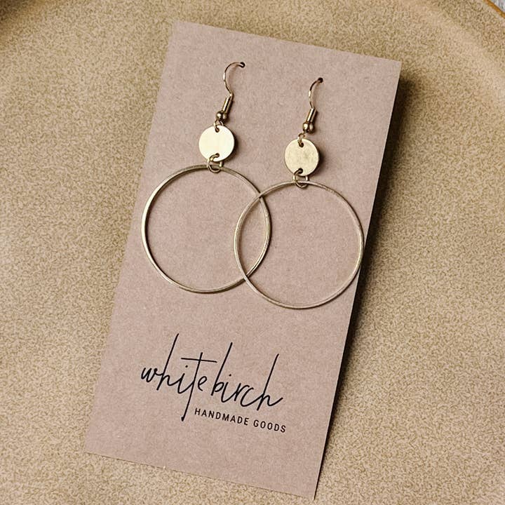 Whitebirch Handmade Goods - Venta al por mayor Pendientes colgantes - Pendientes Círculo Deco Latón7