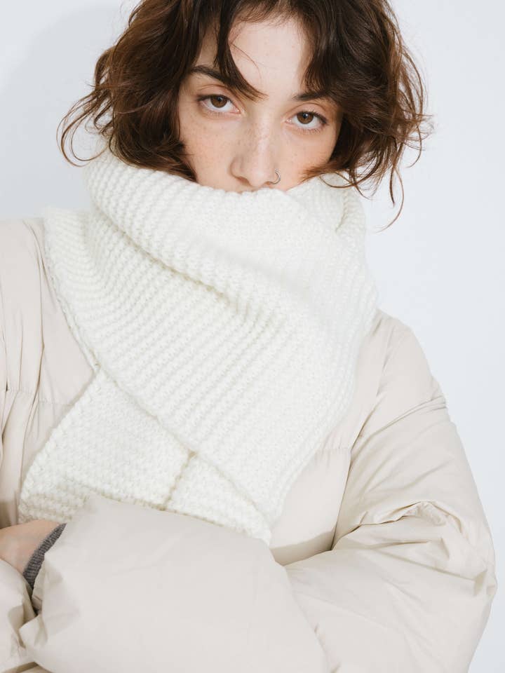 Fringed Long Scarf with Wool Blend for wholesale by CUBIC