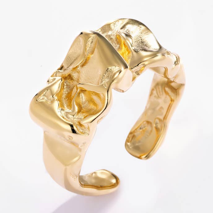 BYREN | ÉLINE L'ATELIER - Vendita all'ingrosso Anello midi/a fascia - Anello strutturato in acciaio inossidabile 424YC182