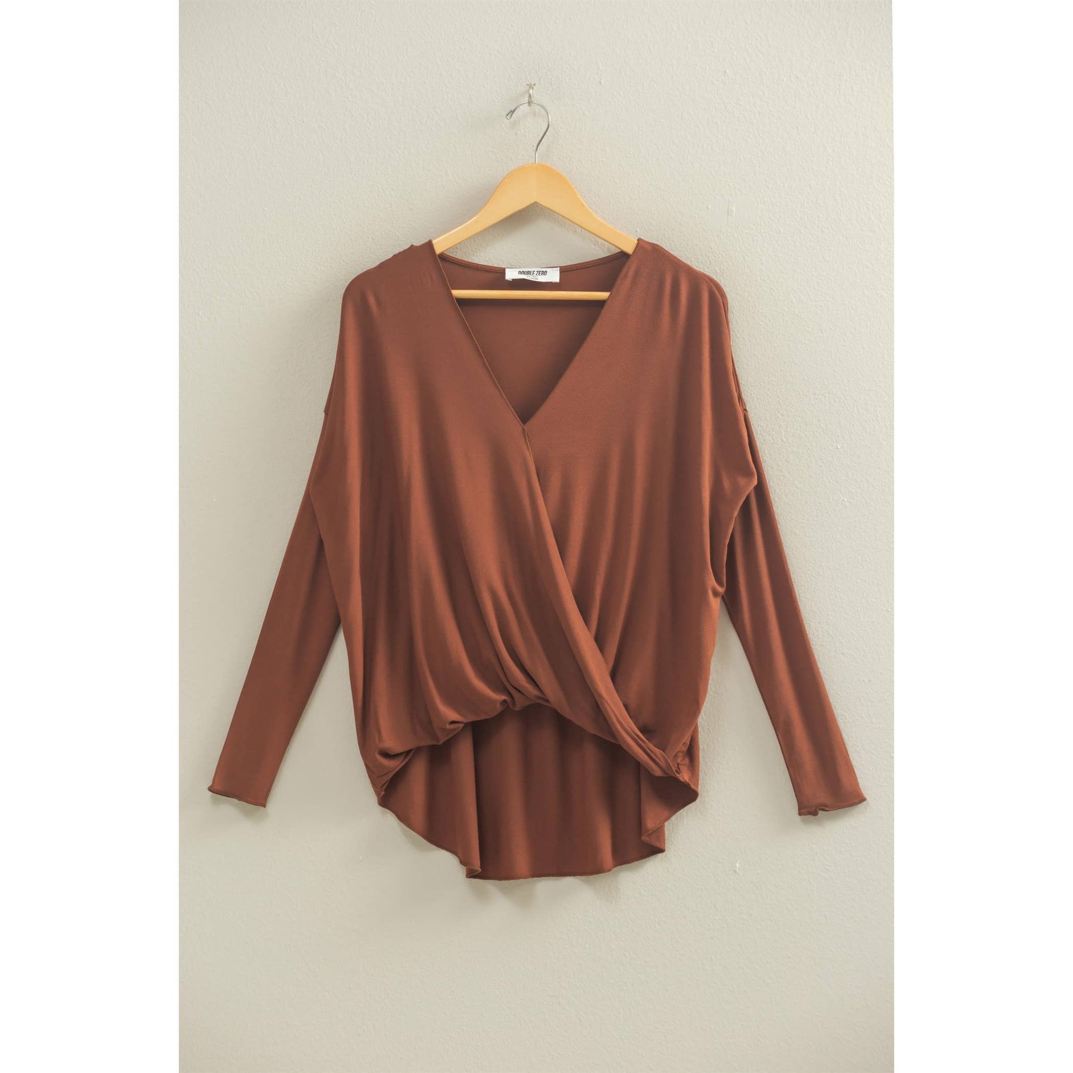 Double Zero - Vendita all'ingrosso Camicia - Donna - Top a maniche lunghe drappeggiato1