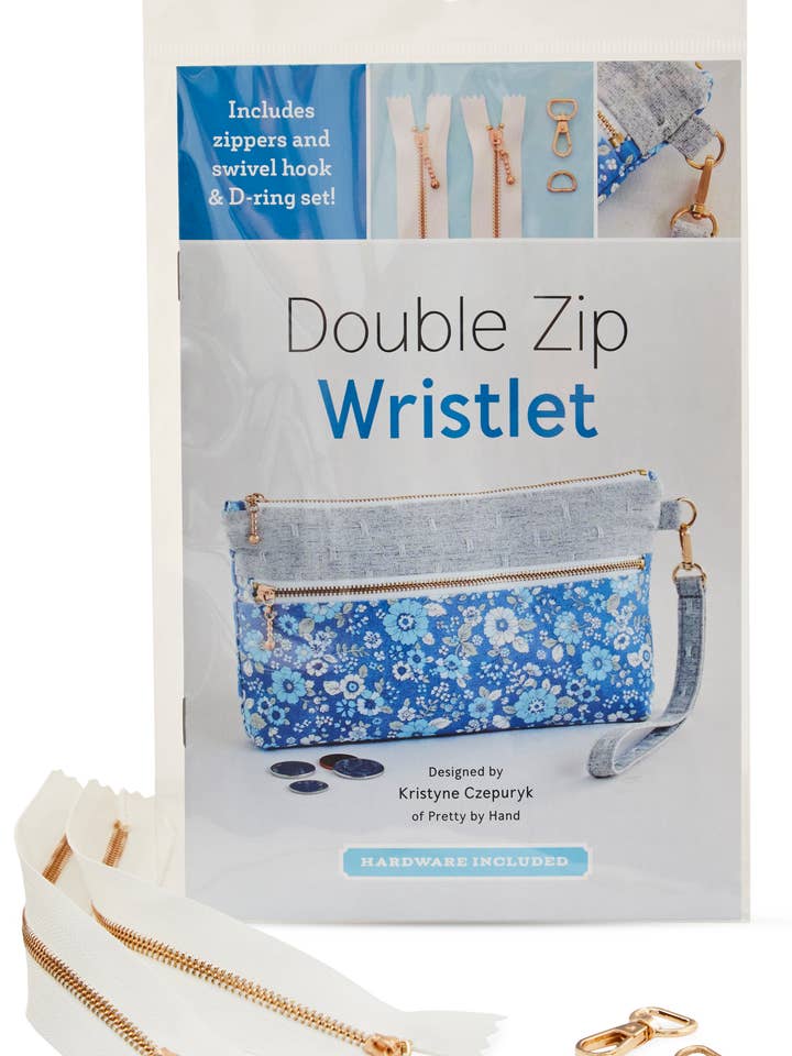 Double Zip Wristlet (#ZW2729) for wholesale by Zakka Workshop
