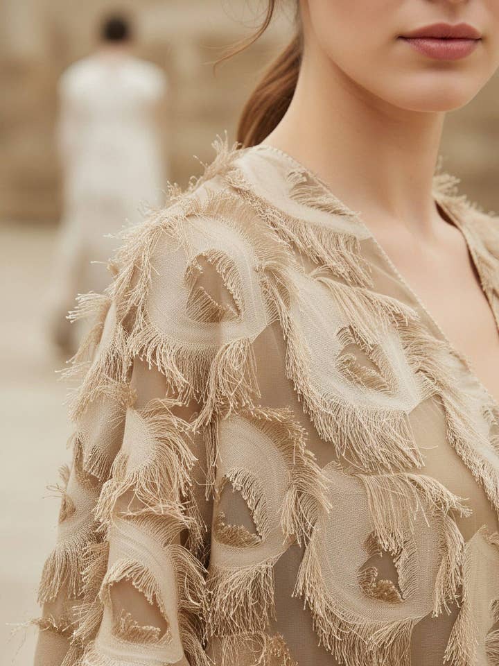 JC Sunny Fashion - Wholesale Kimono - Women's - JC060283 Elegant 3D Feather Fringe Eyelash Kimono/Cover-Up1