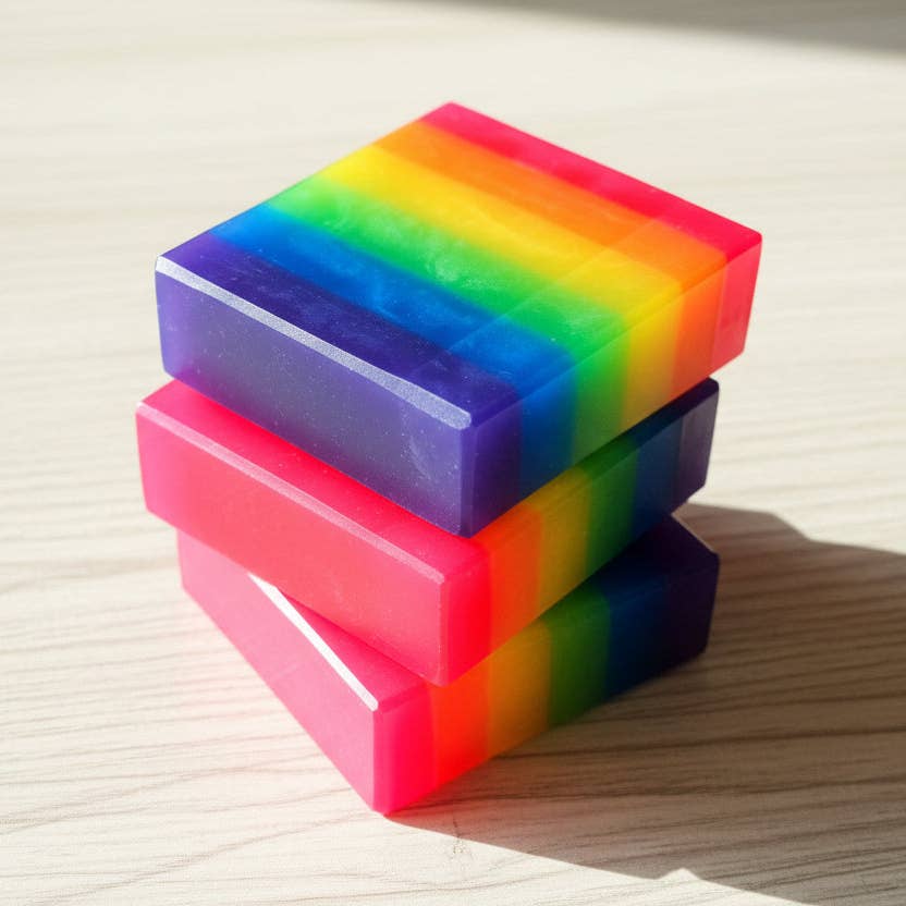 Pretty Soap Co. - Wholesale Bar Soap - Rainbow Pride Glycerin Soap | LGBTQ+ Pride Flag2