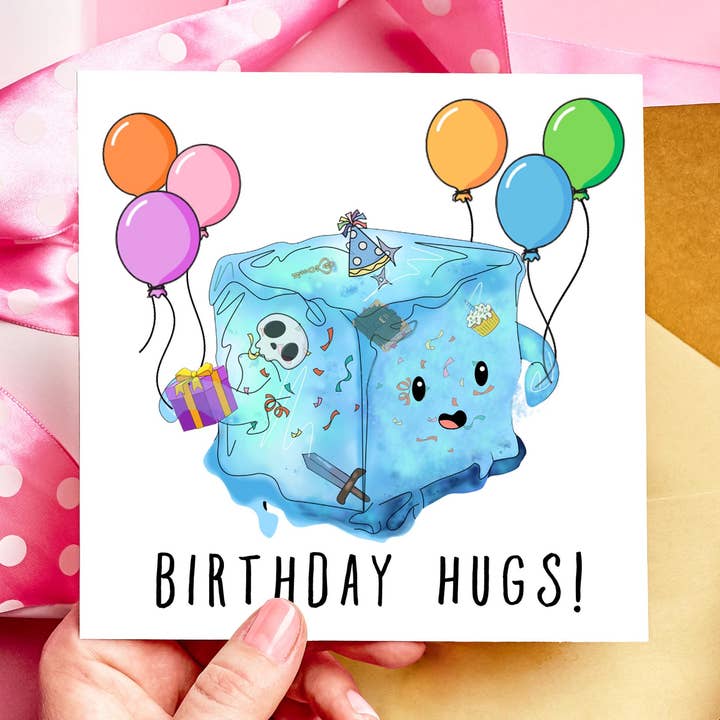 Birthday Hugs Ooze Monster DnD Birthday Card for wholesale by Resplendent Aurora