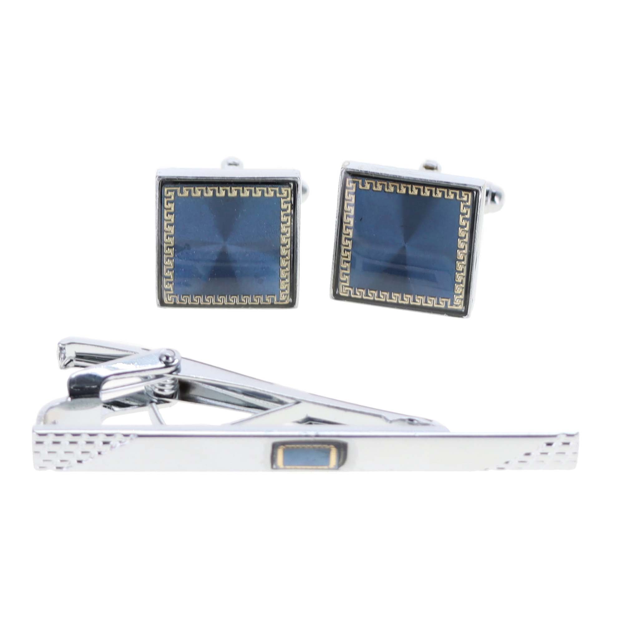 Dubal Brothers - Wholesale Cufflinks - Vittorio Vico Gold & Silver Enamel Cufflinks & Tie Bar Set by Classy Cufflinks19