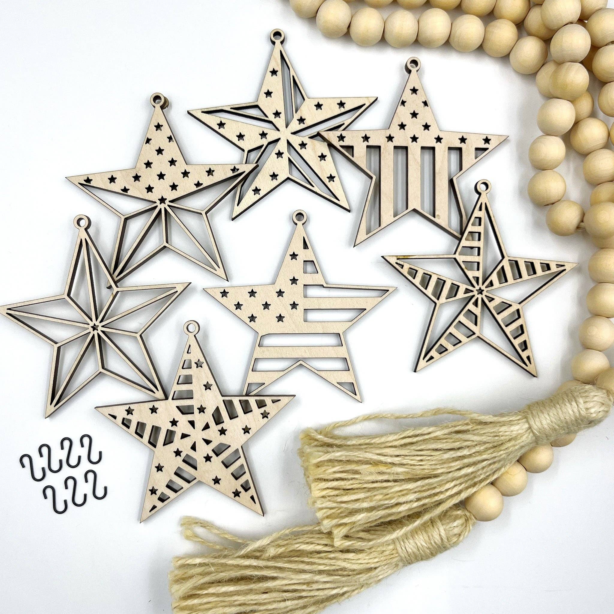 Inspired Indigo - Wholesale Bunting/Garland - Barn Star Wood Garland0