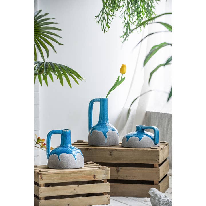 A&B Home Group Inc. - Wholesale Vase - 7.5x7x4" Cobalt Cloud Ceramic Jug10