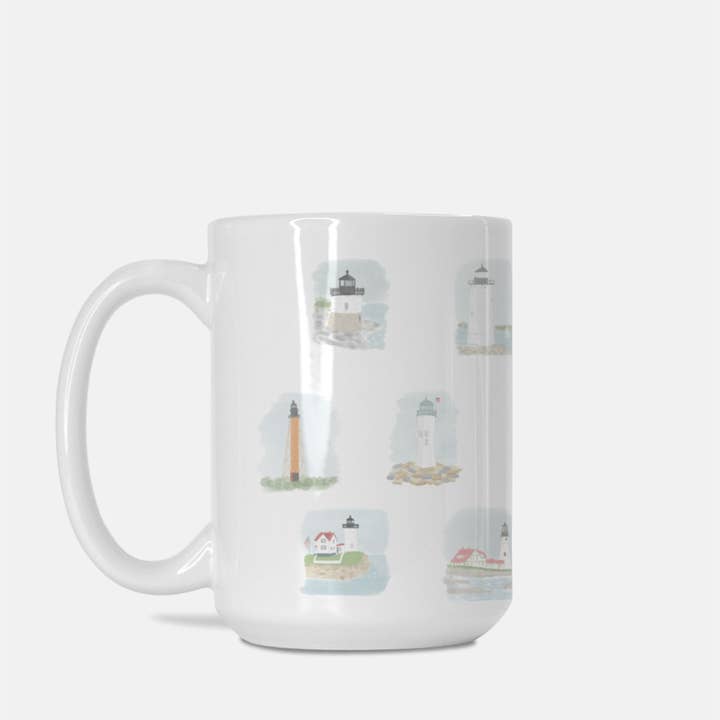 Palm Prints - Wholesale Coffee Mug - Lighthouses of New England Mug1