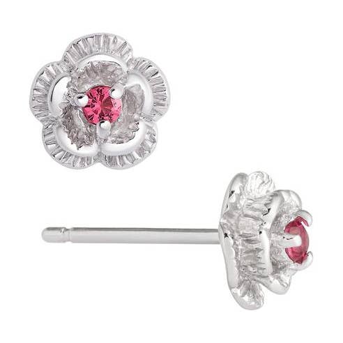 Brincos de flor 3D CZ em prata esterlina por atacado de Lily Nily