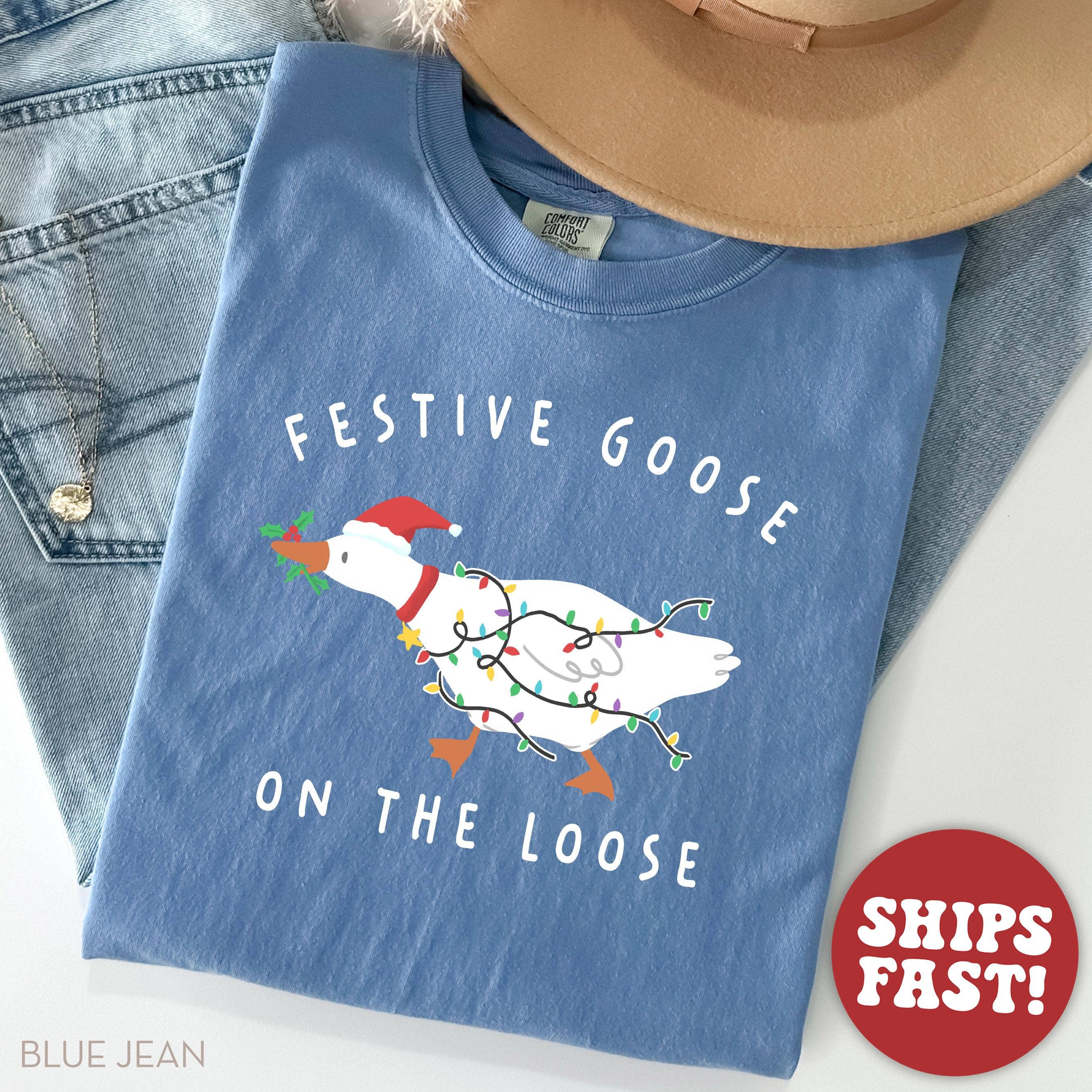 Glaime - Wholesale T-Shirt (Graphic) - Women's - Comfort Colors Christmas Goose Shirt, Silly Goose Sweatshirt2