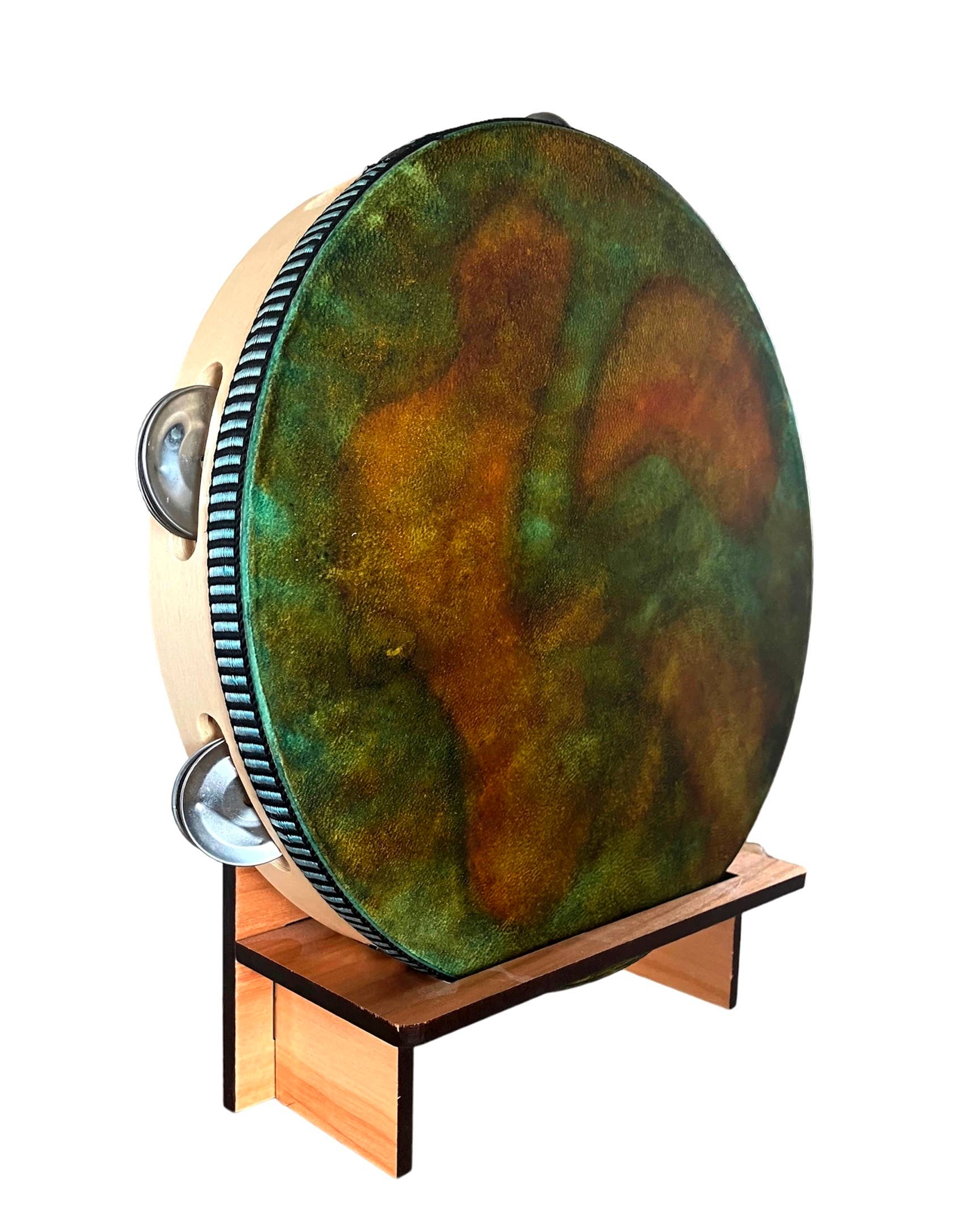 inRhythm - Vendita all'ingrosso Scultura - Tamburello verde da 10" con espositore illuminato opzionale5