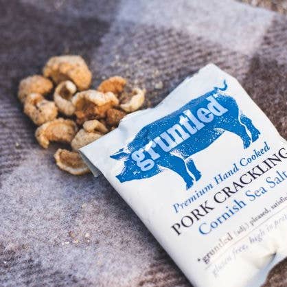 Salty Dog Brands Ltd - Wholesale Pork - UK ONLY* Gruntled Sea Salt Premium pork crackling 35g