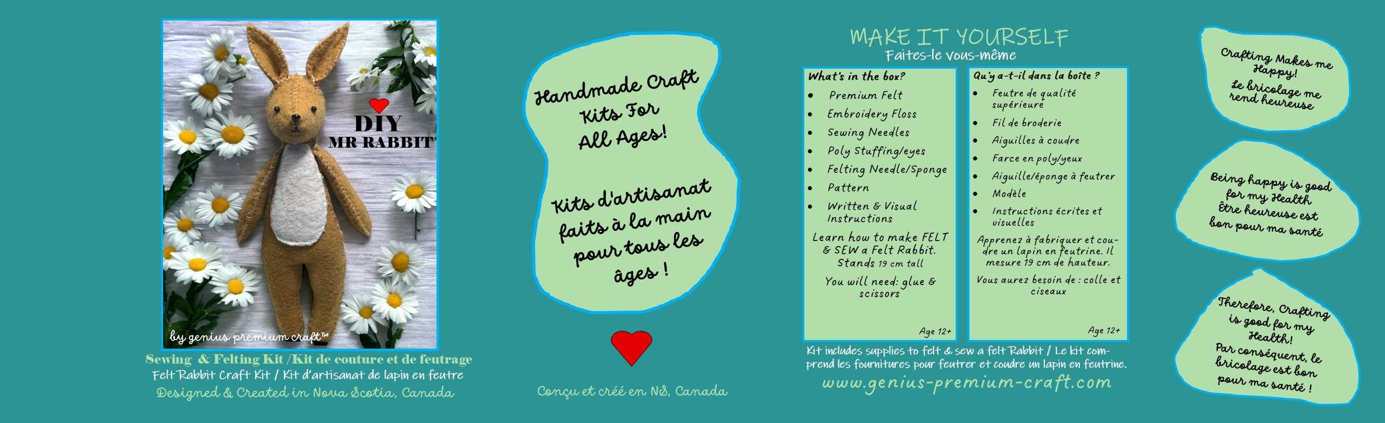 Genius Premium Craft - Wholesale Knutselnaai-set - Vilt Konijn Naaien & Vilten Kit – Pilotenhoed Uitvoering9