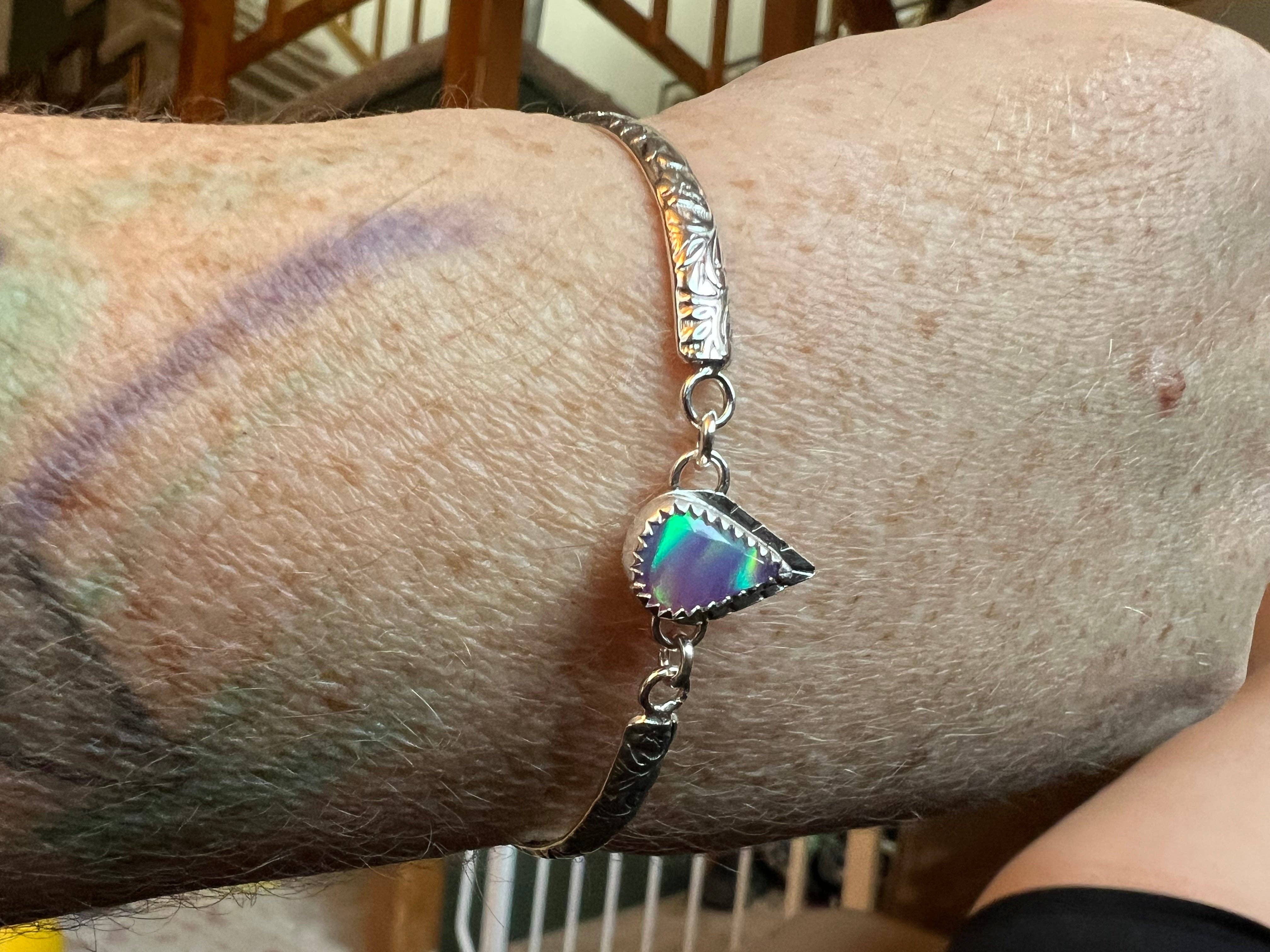 Desert Darlings Silver - Wholesale Bangle Bracelet - Sterling Silver Floral Bangle #228