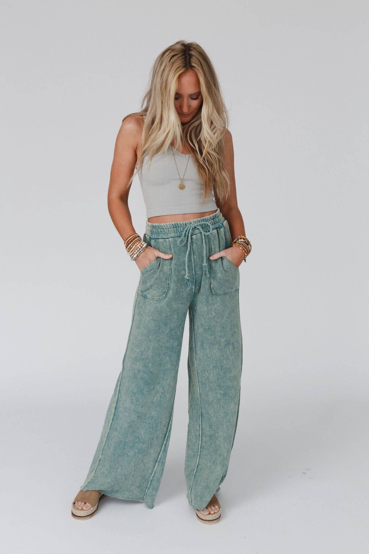 Three Bird Nest - Wholesale Pants - Women's - Relaxing Robin Wide Leg Pant - New Teal7